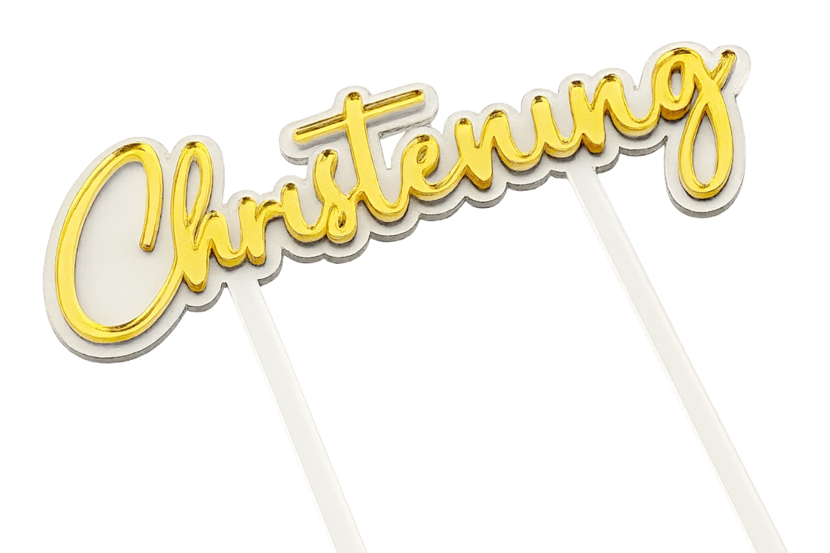 Gold Christening Topper Iconic Cake Art | My Dream Cake ICACTGDCR-001_3