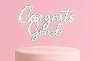 Silver Congrats Grad Topper ,ICACTSLCG-001