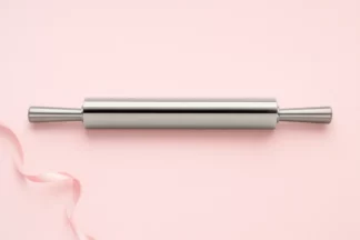 16 Inch Barrel Long (Thin) Stainless Steel Rolling Pin with Handle - Hot Stuff Bakeware,HSRPSH-1624L