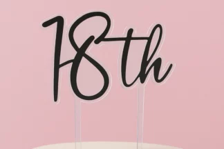 Silver 18th Birthday Topper,ICACTSL18-001