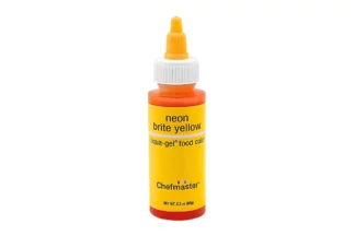 ** 2.3oz 65ml Neon Brite Yellow Liqua-Gel Food Colouring Chefmaster ,5716