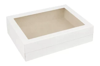 Rectangle White Cake Box With Window,CBWIN-1418